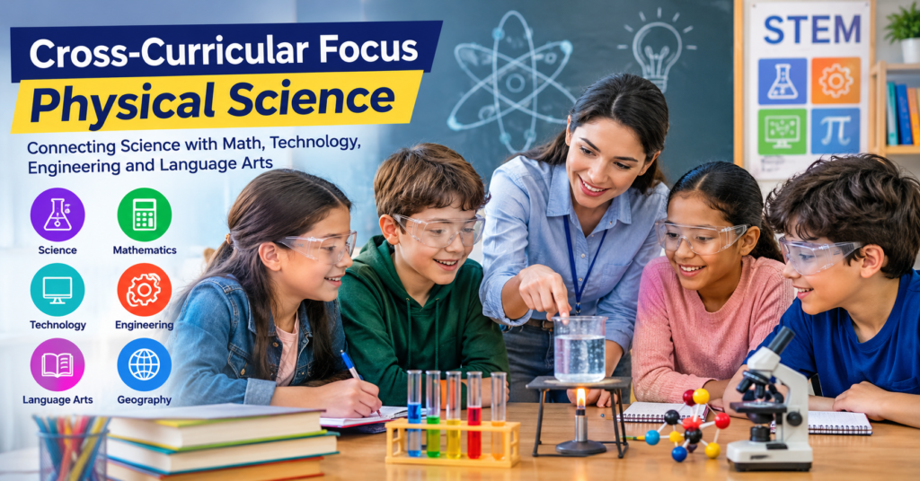 Students learning physical science through a cross-curricular STEM activity