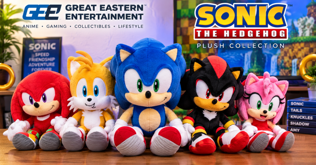 Great Eastern Entertainment Sonic plush collection featuring Sonic characters