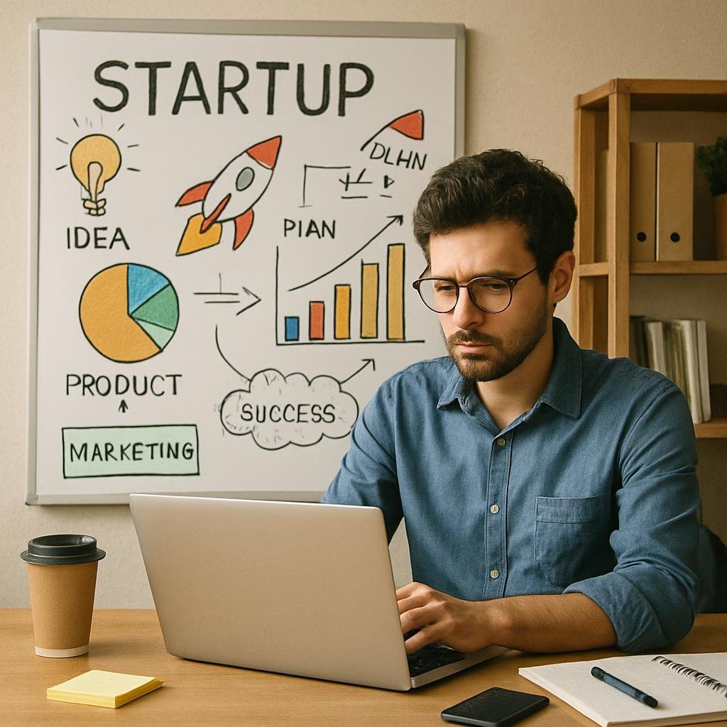 Startup founders managing multiple responsibilities and validating a business idea to achieve product-market fit
